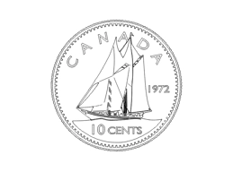Canadian Dime CAD drawing