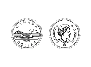 Canadian Dollar (Loonie) CAD drawing
