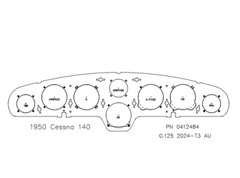 Cessna 140 center panel CAD drawing