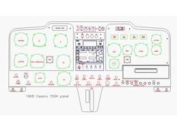 Cessna 150 H panel CAD drawing.