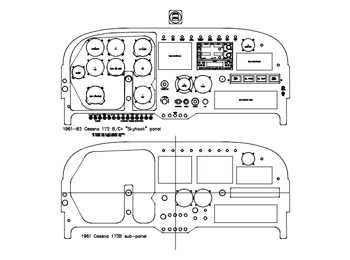 Cessna 172B / C panel drawing