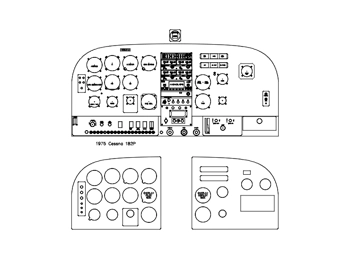 Cessna 182 P panel drawing