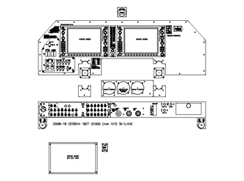 Cessna 182 T G1000 panel drawing