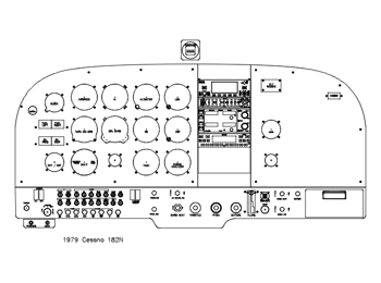 Cessna 182 N panel drawing