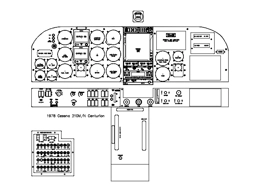 Cessna 210 M/N (Centurion) panel CAD drawing