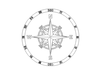 Compass rose CAD drawing