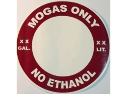 Gas cap decal MOGAS