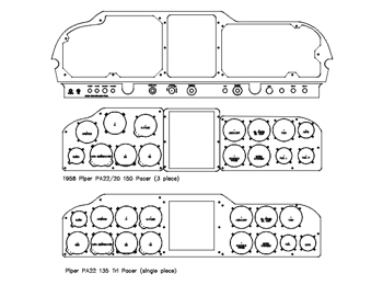 Piper PA-22 "Tri-Pacer" panel CAD drawings