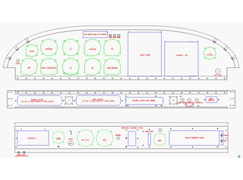 PA 28 140/180 3 piece (steam gauge) panel DXF