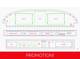 PA 28 140 3 piece panel (Glass) CAD drawing DXF