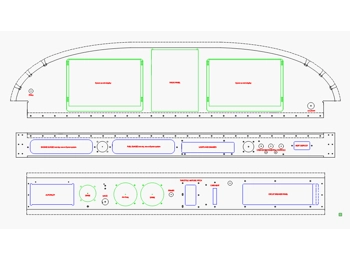 PA 28 140 3 piece panel (Glass) CAD drawing DXF