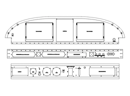 PA 28 140 3 piece panel (Glass) CAD drawing DXF