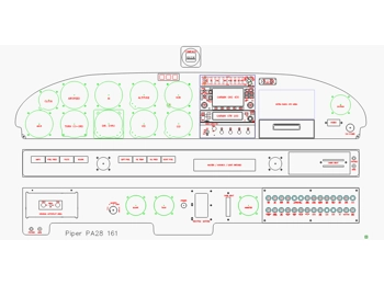 PA28-161 Warrior 3 piece panel CAD drawing