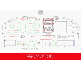 PA 28 single piece CAD panel drawing DXF