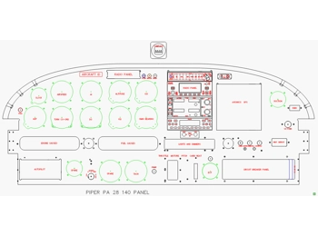 PA 28 single piece CAD panel drawing DXF
