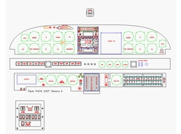 PA 34 200T Seneca II panel CAD drawing