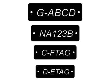 Aircraft identification (tail number) plate