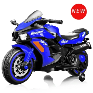 12V Battery Motorcycle, 2 Wheel Motorbike Kids Rechargeable Ride On Car Electric Cars Motorcycles--B