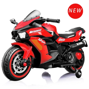 12V Battery Motorcycle, 2 Wheel Motorbike Kids Rechargeable Ride On Car Electric Cars Motorcycles--R