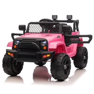 LEADZM Dual Drive 12V 4.5A.h with 2.4G Remote Control Jeep Pink