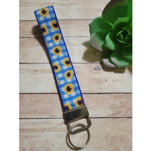 Sunflowers on Blue Plaid