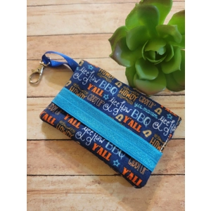 Words on Blue Wallet