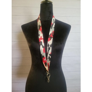 Red and Black Camo Lanyard