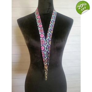 Floral in Circles Lanyard