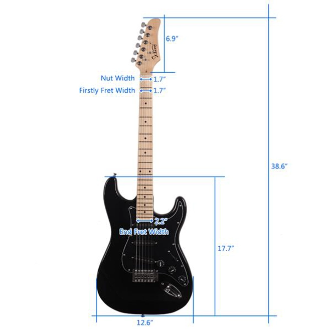 Additional Image for Glarry GST Stylish Electric Guitar Kit with Black Pickguard Black