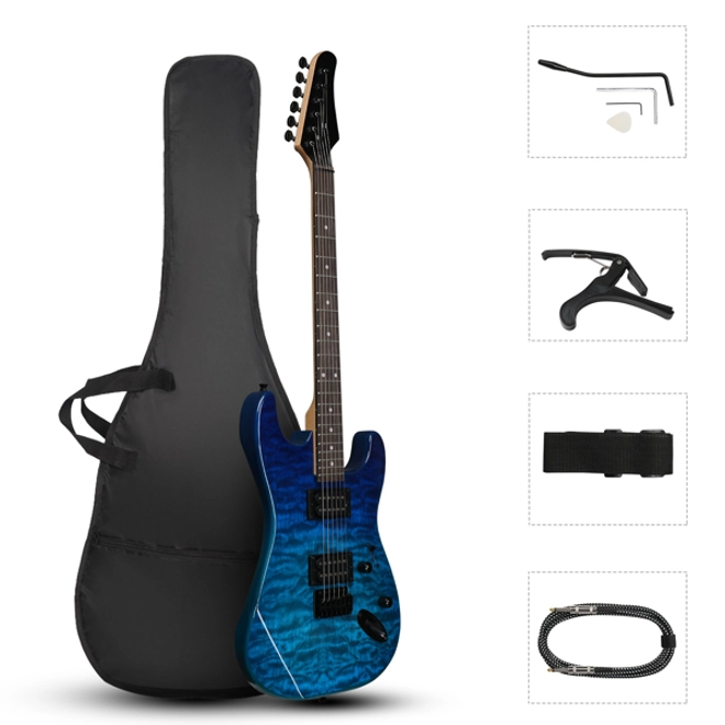 product Image for 39in Beginner Electric Guitar H-H Pickups Blue
