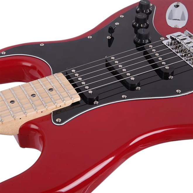 Additional Image for Glarry GST Stylish Electric Guitar Kit with Black Pickguard Red