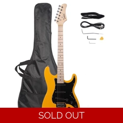 GST Stylish Electric Guitar Kit with Black Pickguard Orange