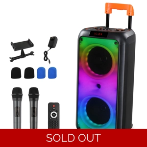 8in Wireless Portable Bluetooth Karaoke Speaker with TF/USB/AUX/FM/TWS