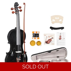Glarry GV103 4/4 Spruce Panel Violin Matte Black