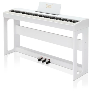 Glarry GDP-104 88 Keys Full Weighted Keyboards Digital Piano White