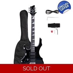 Glarry Flame Left Hand Electric Guitar HSH Pickup Black