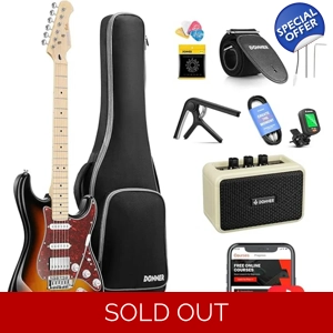 Donner DST-152 HSS with Coil Split Electric Guitar Kit Sunburst