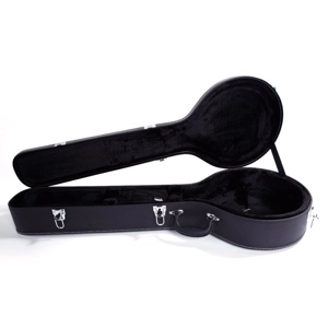 5-String 6-String Microgroove Pattern Leather Wood Banjos Case Black