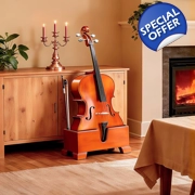 Full-Size 4/4 Cello Base Stand/Support – Reddish-Brown Finish + Foam Protection