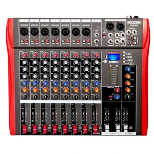 8 Channel Audio Mixer DJ Equipment with Bluetooth USB Sound Board Console