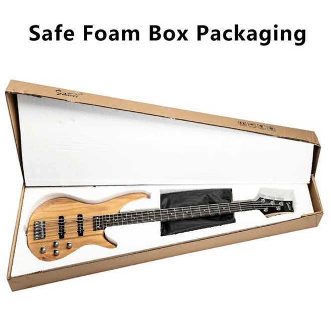 Additional Image for Glarry GIB Electric 5 String Bass Guitar Natural
