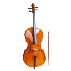 4/4 Wood Cello Bag Bow Rosin Bridge Natural