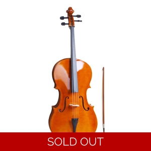 4/4 Wood Cello Bag Bow Rosin Bridge Natural