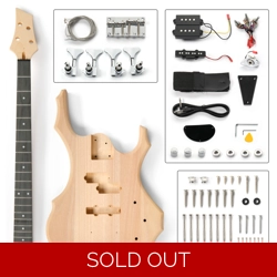 DIY 4 String Flame Shaped Style Electric Bass Guitar Kit