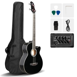 Glarry GMB101 4 string Electric Acoustic Bass Guitar Black
