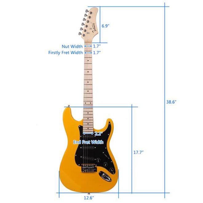 Additional Image for GST Stylish Electric Guitar Kit with Black Pickguard Orange