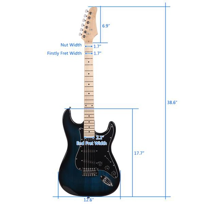 Additional Image for ST Style Electric Guitar With 20 Watt Amp Black Pickguard Dark Blue