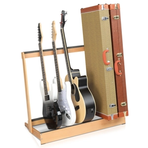 Folding Hardwood Guitar Case Stand for Electric Guitar, Bass, or Acoustic Guitars