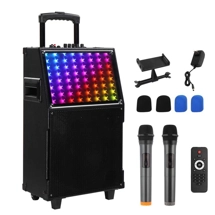 Premium 12-inch Speaker with 60W Power Karaoke Machine, LED Spectrum Lighting, Bluetooth Remote,