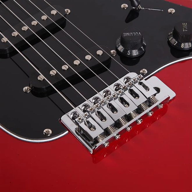 Additional Image for Glarry GST Stylish Electric Guitar Kit with Black Pickguard Red